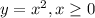 y=x^{2}, x\geq0