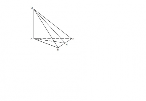 Впирамиде мавс боковое ребро ма перпендикулярно плоскости основания авс,а грань мвс состовляет с ним
