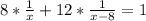 8*\frac{1}{x} +12*\frac{1}{x-8} =1