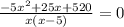 \frac{-5x^{2}+25x+520}{x(x-5)} = 0