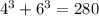 4^3+6^3=280