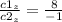 \frac{c1_z}{c2_z}=\frac{8}{-1} 