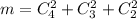 m=C^{2}_{4}+C^{2}_{3}+C^{2}_{2}