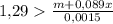 1{,}29\frac{m+0{,}089x}{0{,}0015}