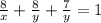 \frac{8}{x}+\frac{8}{y}+\frac{7}{y}=1