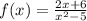 f(x)=\frac{2x+6}{x^2-5}