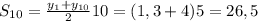 S_{10}=\frac{y_1+y_{10}}{2}10=(1,3+4)5=26,5