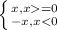 \left \{ {{x, x=0} \atop {-x, x<0}} \right.