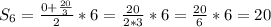 S_{6}=\frac{0+\frac{20}{3}}{2}*6=\frac{20}{2*3}*6=\frac{20}{6}*6=20