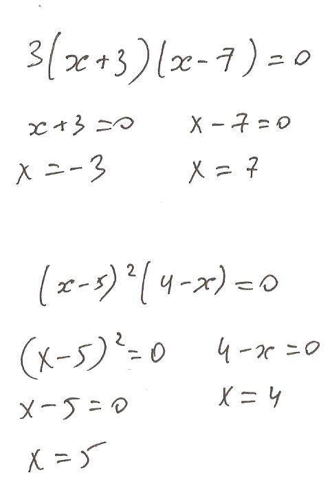 Решите уравнеие.. f'(x)=0 a) f(x)=3(x+3)(x-7) б) f(x)=(4-x)