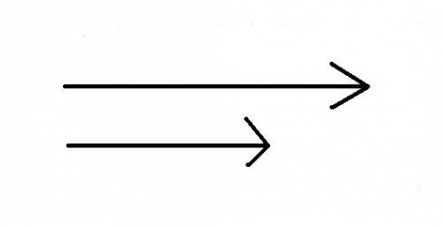 Изобразите два одинаково направленных,но не равных вектора. пож