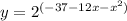 y=2^{(-37-12x-x^2)}