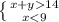 \left \{ {{x+y14} \atop {x<9}} \right.