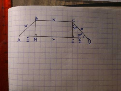 Авсd — трапеция, ав = вс = сd, точка k лежит на стороне аd так, что угол сkd равен 60°. найти угол в