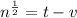 n^{\frac{1}{2}}=t-v