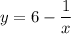 \displaystyle y=6- \frac{1}{x} 