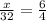 \frac{x}{32}=\frac{6}{4}