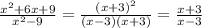  \frac{x^2+6x+9}{x^2-9} = \frac{(x+3)^2}{(x-3)(x+3)} = \frac{x+3}{x-3} 