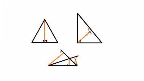 Кто том 30 пунктов. сделать 7 класс. начертите высоты в остроугольном, тупоугольном, прямоугольным т