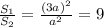  \frac{S_{1}}{S_{2}} = \frac{(3a)^{2}}{a^{2}} = 9