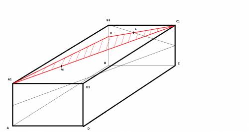 16. дан параллелепипед a…d1. точки k, l, m принадлежат соответственно ребру bb1 и внутренним частям 