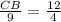 \frac{CB}{9}=\frac{12}{4}