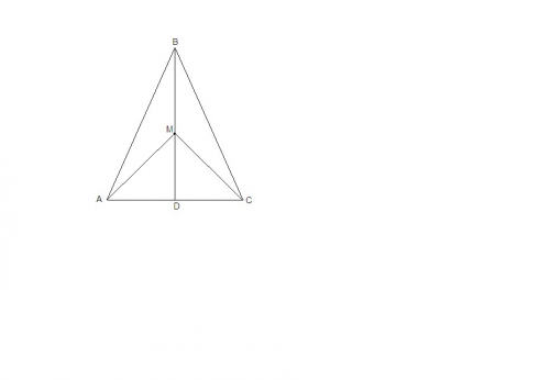 Вравнобедренном треугольнике авс с основанием ас на высоте bd выбрана точно м.докажите равенство тре