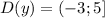 D(y)=(-3;5]