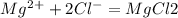 Mg^2^+ + 2Cl^-=MgCl2 