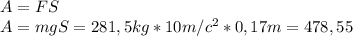 A=FS\\&#10;A=mgS=281,5 kg*10m/c^2*0,17m=478,55&#10;&#10;&#10;&#10;&#10;&#10;&#10;&#10;&#10;&#10;&#10;&#10;&#10;&#10;&#10;&#10;&#10;&#10;&#10;&#10;&#10;&#10;&#10;&#10;