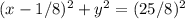 (x-1/8)^2+y^2=(25/8)^2