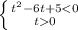  \left \{ {{ t^{2}-6t+5<0} \atop {t0}} \right. 