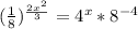 (\frac{1}{8} )^\frac{2x^{2}}{3}=4^{x}*8^{-4} 