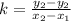 k=\frac{y_2-y_2}{x_2-x_1}