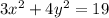 3x^2+4y^2=19