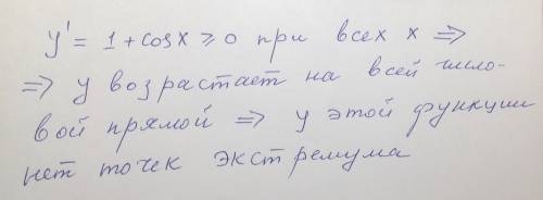 У=х+sinx найти точки экстремума функции