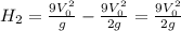 H_2=\frac{9V_0^2}{g}-\frac{9V_0^2}{2g}=\frac{9V_0^2}{2g}