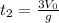 t_2=\frac{3V_0}{g}