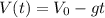 V(t)=V_0-gt