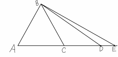 Втреугольнике авс угол а равен 48o, угол в равен 56o. на продолжении стороны ас отложены отрезки се 