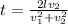 t=\frac{2lv_2}{v_1^2+v_2^2}