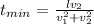 t_{min}=\frac{lv_2}{v_1^2+v_2^2}