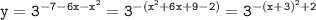 \tt y=3^{-7-6x-x^2}=3^{-(x^2+6x+9-2)}=3^{-(x+3)^2+2}