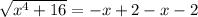 \sqrt{x^4+16}=-x+2-x-2