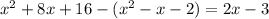 x^2+8x+16-(x^2-x-2)=2x-3