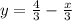 y= \frac{4}{3} - \frac{x}{3} 