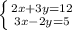 \left \{ {{2x+3y=12} \atop {3x-2y=5}} \right.