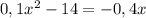 0,1x^{2}-14=-0,4x 