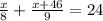 \frac{x}{8}+ \frac{x+46}{9}=24