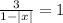 \frac{3}{1-|x|}=1